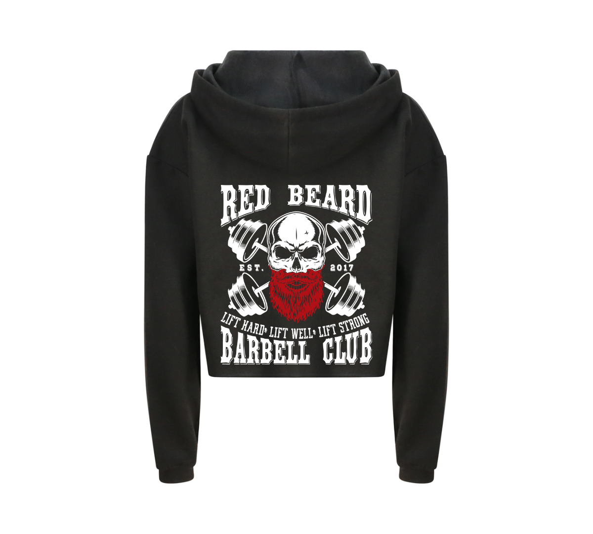 Red Beard Barbell Ladies Cropped Hoodie